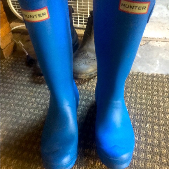 Blue women’s Hunter boots Girls 5 EU 36 - Picture 1 of 5